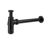 Flode Porto Traditional-Style Adjustable Bottle Trap, Matt Black, Polypropylene, 32mm, Basin Waste