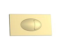 FLODE Rectangle Push Button Flush Plate - Brushed Brass Dual Flush Toilet Button - Concealed Cistern Flush Plate - Modern Bathroom Accessory