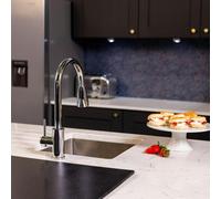 Flode Runda | Kitchen Sink Mixer with Pull out Spray | Chrome | Oval Head - Polished Chrome