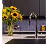 Flode Runda Kitchen Sink Mixer With Pull Out Spray Chrome Square Head