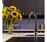 Flode Runda | Kitchen Sink Mixer with Pull out Spray | Chrome | Square Head - Polished Chrome