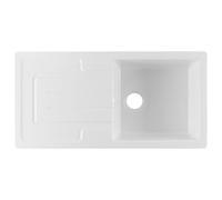 Flode Single Bowl Fireclay Inset Kitchen Sink 1000x500mm White