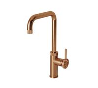 Flode Single Lever Industrial Style Kitchen Tap | Swan Neck Design | Copper