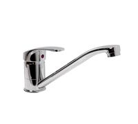Flode Single Lever Kitchen Mixer Tap - Chrome Monobloc Sink Tap with Swivel Spout - 200mm Reach - Modern Hot & Cold Lever Kitchen Tap