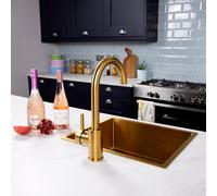 Flode Solo Single Lever 3 In 1 Instant Boiling Tap Brushed Gold Finish