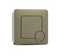 FLODE Square Push Button Flush Plate - Antique Brass Toilet Flush Button Panel - Modern Dual Flush Wall Plate for Concealed Cisterns - Easy Clean Bathroom Accessory