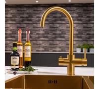 Flode Svan 3 In 1 Instant Boiling Hot Water Tap Brushed Gold Finish