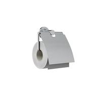 Flode Toilet Roll Holder with Cover - Polished Chrome Wall Mounted Toilet Paper Holder, Modern Bathroom Accessory for Home & Commercial Use