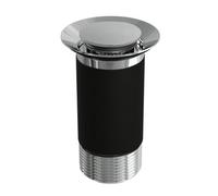 Flode Top Fix Basin Waste Unslotted Chrome Finish Easy Top Fix Installation Push Button Basin Plug Modern Bathroom Sink Waste