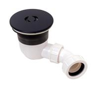 TOP-FIX Easy Fit Shower Tray Waste 90mm Top Fix with Elbow - MATT Black - SHW-TOP-01-MB