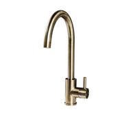 Flode Top Fix Swan Single Lever Kitchen Mixer Tap Antique Brass