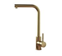 Flode Top Fix Vito L Neck Kitchen Mixer Tap Brushed Brass Easy Top Fix Installation From Above Single Lever Kitchen Faucet