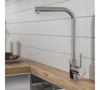 Flode Top Fix Vito L Neck Kitchen Mixer Tap Chrome Easy Top Fix Installation From Above Modern Single Lever Kitchen Faucet