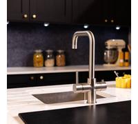 Flode TRE Kitchen Boiling Hot Water Tap - 3-in-1 Instant Hot Boiling Water Tap Kit with Boiler and Filter - Boiling Hot Water Tap (Brushed Nickel)