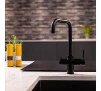 Flode TRE Kitchen Boiling Hot Water Tap - 3-in-1 Instant Hot Boiling Water Tap Kit with Boiler and Filter - Boiling Hot Water Tap (Matt Black)