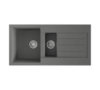 Flode Vanern 1.5 Bowl Comite Kitchen Sink & Drainer Inset Strainer Wastes Supplied Matt Grey Finish