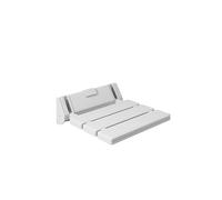 Flode Wall Mounted Shower Seat - Gloss White Folding Shower Chair Space Saving Bathroom Seat for Disabled Elderly & Accessible Wet Rooms