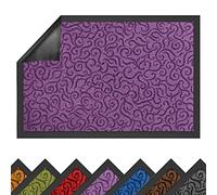 FLODI. Absorbent Doormat - Brasil, Heavy-Duty Entrance Mat, Ornament Design Dirt Trapper Mat Non-Slip Floor Runner, Machine Washable Front Door Mat For Home & Commercial (Purple, 60 x 90 cm)