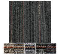 FLODI. Heavy Duty Carpet Tiles Berlin, 50 x 50 cm (Anthracite, 24 Tiles, 6 m²) Commercial Carpet Tile Flooring Squares, Bitumen Back Floor Tiles for Home, Office and Business