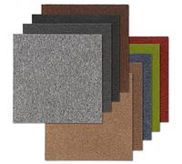 FLODI. Heavy Duty Carpet Tiles Moscow, 50 x 50 cm (Green, 4 Tiles, 1 m²) Heavy Duty Carpet Tile Flooring Planks, Bitumen Back Non-Slip Floor Tile for Home, Office and Commerical