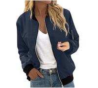 Flodxo Bomber Jacket Women with Hood Lightweight Windbreaker Raincoat Breathable Outdoor Running Rain Jacket Zip Up Baseball Flight Jackets Ladies Rain Coat for Hiking Walking Cycling Navy XXL