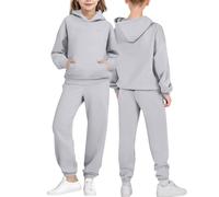 Flodxo Boys Girls Custom Tracksuit Set,Personalised 2 Piece Oversizes Full Sets,Customised Casual Outfit Hoodie Sweatshirts And Sweatpants,Add Your Own Image Photo Text Joggers Set,Grey,11-12Y