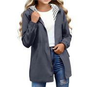 Flodxo Boys Girls Rain Jacket Waterproof Windbreaker Raincoats Lightweight Packable Casual Jackets Long Sleeve Full Zip Rain Coats Outdoor School Sports Jacket Preppy Clothes
