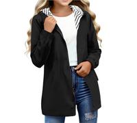 Flodxo Boys Girls Rain Jacket Waterproof Windbreaker Raincoats Lightweight Packable Casual Jackets Long Sleeve Full Zip Rain Coats Outdoor School Sports Jacket Preppy Clothes