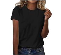 Flodxo Custom T Shirt for Women Front Personalised T Shirts Summer Short Sleeve Tops Create Your Own Customised Tshirts with Any Photo Test Logo Design Your Own Funny Tee for Festival Black M