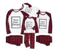 Flodxo Customised Family Christmas Pyjamas Set,Personalisded Matching Christmas Pyjamas,Design Your Own Family xmas Pjs Sets for Women Men Kids Baby Red 3-4Y