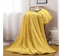 Flodxo Fleece Throw Blanket Warm Fuzzy Fluffy Blanket Lightweight Super Soft Fleece Blanket Bed Couch Single Size Soft Warm Microfiber Throw As Bedspread Travel 70X100Cm Yellow