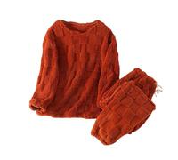 Flodxo Fluffy Pyjamas Women Winter Fleece Loungewear Sets Fuzzy Plush Warm and Cosy Pajamas Set Long Sleeve Sweatshirts Fluffy Tops and Pyjamas Bottoms Sleepwear Nightwear Pjs Set Red M