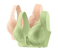 Flodxo Front Fastening Bras for Women UK Plus Size Non Wired Bras Comfort Wireless Push Up Tshirts Bra High Impact Front Closure Everday Bra for Elderly Full Cup Support Bralettes