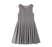 Flodxo Girl School Pinafore Dress Sleeveless Plain School Uniform Pinafore Pleated Dress Summer Casual Vintage Solid A Line Dresses Comfortable Lightweight Going Out Dresses