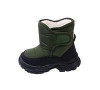 Flodxo Girls Boys Snow Boots Kids Plush Warm Ankle Boots Winter Fleece Lined School Shoes Non-Slip Outdoor Short Booties Children Ankle Snowboots Green Size 11.5