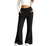Flodxo Girls Flared Sweatpants Elastciated Waist School Sports PE Joggers | Pull On Cotton Bootcut Trousers,Stretch Activewear Casual Bell Bottoms,Vintage Bootleg Pants,Tracksuit Bottoms
