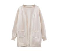 Flodxo Girls Long Cardigan Knitted Lightweight Jackets-Long Sleeve,Casual,Elgeant,Longline,Solid Color,Knitwear,Breathable,Plain,School Uniform Sweater Jumper,Beige,8-9Y
