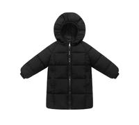Flodxo Girls Winter Coats Thickened Padded Jackets Kids Boys Long Parka Puffer Coats Windbreaker Outwear School Jacket Warm Mid Lenght Overcoat Thermal Snowsuit Black 4-5Y