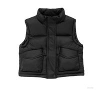 Flodxo Kids Boys Girls Winter Gilets Warm Padded Puffer Vests Lightweight Windproof Sleeveless School Jackets Casual Outwear Thermal Body Warmers Lightweight Zipper Waistcoat Black 4-5Y