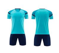 Flodxo Kids Sport Shorts Sets Boys Football Kits Soccer Uniform Jersey Sets Summer Athletic Clothing Set Short Sleeve Tee Shirts with Shorts Set School Sport Pe Training Suit Blue 14-15Y