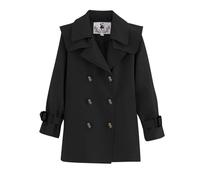 Flodxo Kids Trench Coat Girls Boys Windbreaker Lightweight Jacket Double Breasted Windproof Cardigans Classic Lapel Collar Outerwear Overcoat Elegant Casual Fall Warm Coat 4-16 Y Black