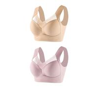Flodxo Ladies Bras Bras for Women Non Wired Comfort Soft Bra Seamless Bra Padded Breasts for A Feel-Free Fit Bralette Women Sleep Bra for Everyday Non Wired Bras for Women UK Pink 3XL