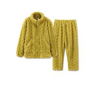 Flodxo Ladies Fluffy Pyjamas Set Warm Fleece Fluffy Pyjamas for Women Winter Lounge Wear Sets Zip Up Sweatshirts and Fluffy Pyjama Bottoms Cosy Soft Nightwear Sleepwear Pjs Set Green L