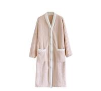 Flodxo Ladies Robes Fluffy Warm Dressing Gown Fleece Terry Towelling Bathrobe Winter Warm and Cosy Housecoats Luxury Loungewear Sleepwear Nightgowns with Pockets Button Up Bath Robe Pink XL