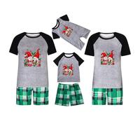 Flodxo Matching Christmas Pyjamas Long Sleeve Christmas Pajamas Set 2 Piece Christmas Shorts Pyjamas Funny Novelty Xmas Print Pjs Set Loungewear Sleepwear Holiday Festival Pajama Multicolor 8 Years