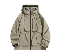 Flodxo Mens Rain Jacket Waterproof Lightweight Outdoor Raincoat Plus Size Hiking Walking Shell Jackets with Hood Long Sleeve Zip Up Rain Coat Breathable Windproof Running Jacket Army Green 5XL