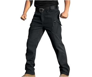 Flodxo Mens Work Trousers Cargo Waterproof Scruffs Workwear Trousers Plus Size Fleece Lined Walking Combat Pants Slim Fit Hiking Softshell Outdoor Joggers Windproof Rain Overtrousers
