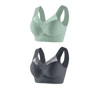 Flodxo Minimiser Bras for Women UK Super Comfort Bra Plus Size Yoga Bralette Anti-Sagging Wireless Push-Up Bra Wide Strap Sleep Comfortable Full Coverage Shaping Sports Bras Grey XL