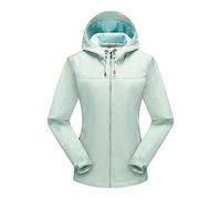 Flodxo Mint Green Ladies Waterproof Jacket Lightweight Outdoor Windbreaker Raincoat Plus Size Full Zip Rain Jackets with Hood Hiking Cycling Softshell Jacket Casual Solid Running Raincoats L
