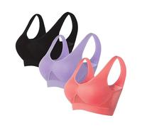 Flodxo Padded Sports Bras Women Medium Impact Plus Size for Large Breasts Push Up Seamless Breathable for Yoga Running Crop Top Multicolor XXL